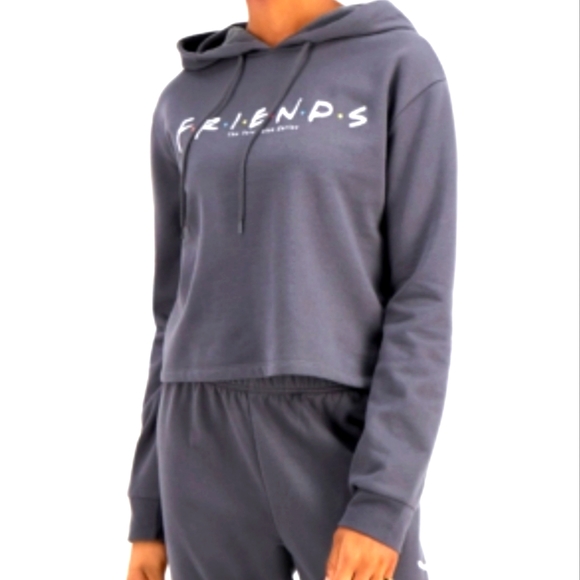 FRIENDS Tops - FRIENDS gray crop hoodie